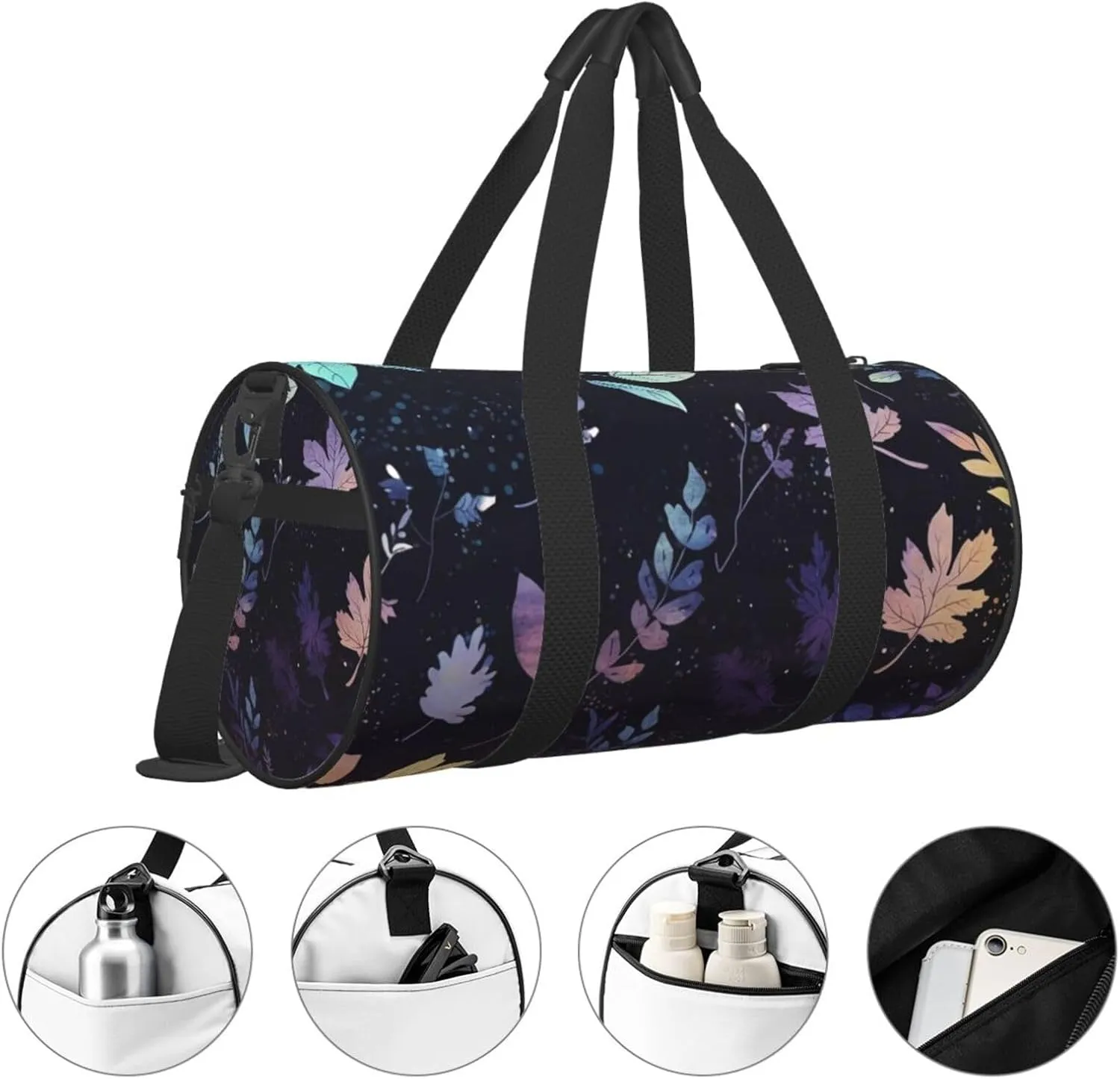 Travel Duffel Bag Leaves On Starry Sk Weekender Overnight Bag For Men Women Large Capacity Sports Gym Bag Canvas Carry On Tote Bags For Travel Yoga