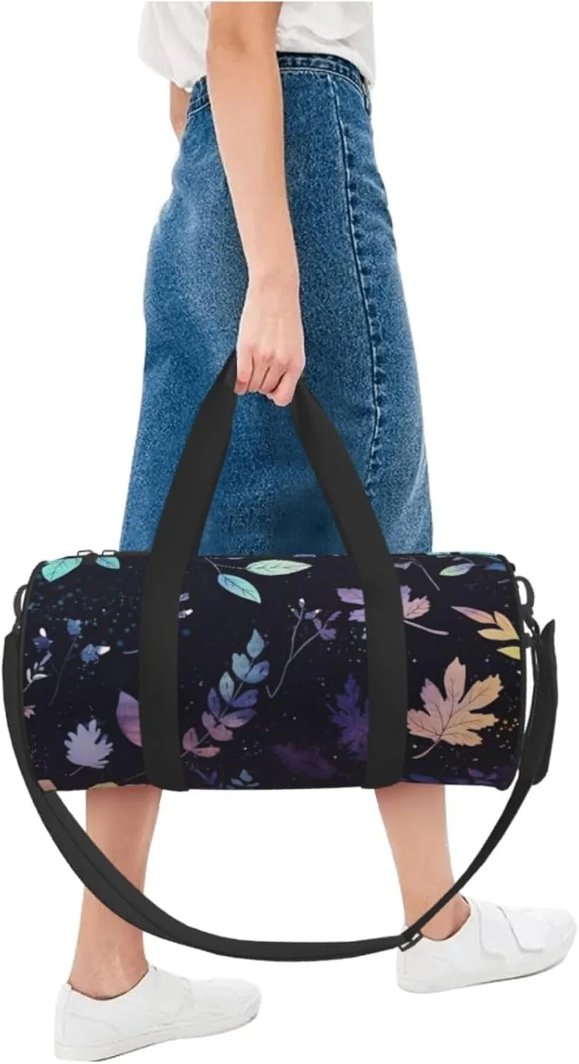 Travel Duffel Bag Leaves On Starry Sk Weekender Overnight Bag For Men Women Large Capacity Sports Gym Bag Canvas Carry On Tote Bags For Travel Yoga