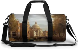 Travel Duffel Bag Weekender Bags for Men Women Large Capacity Overnight Bags Canal And Church Travel Sports Gym Bag Canvas Carry On Tote Bags for Travel Yoga