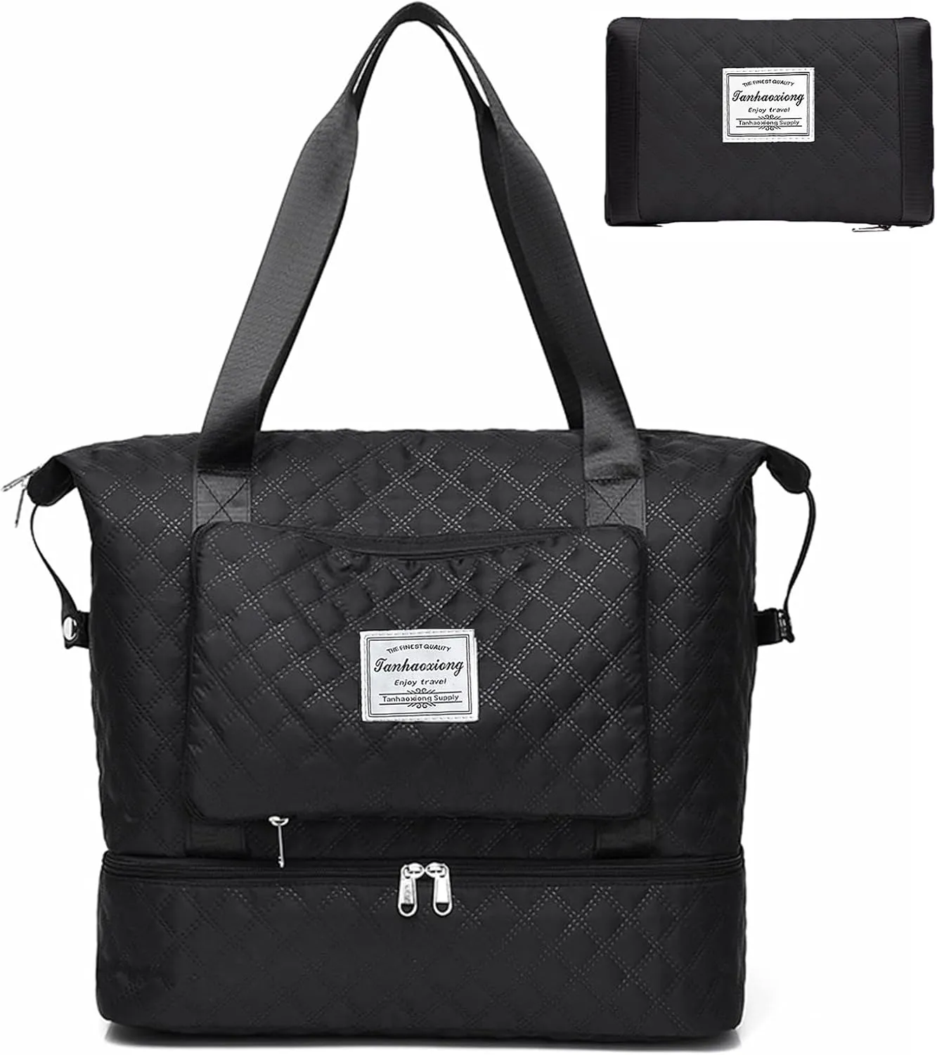 Travel Duffel Bag,Foldable Weekender Bags for Women Men,Traval Bag with Shoes Compartment,Sport Gym Bag Weekender Overnight Bag