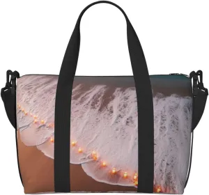 Travel Duffel Bags Personal Item Bag Carry On Luggage Bag Training Handbag Lightweight Waterproof Sports Gym Bag Romantic Beach Weekender Bag for Women Men, Black, One Size, Travel Duffle