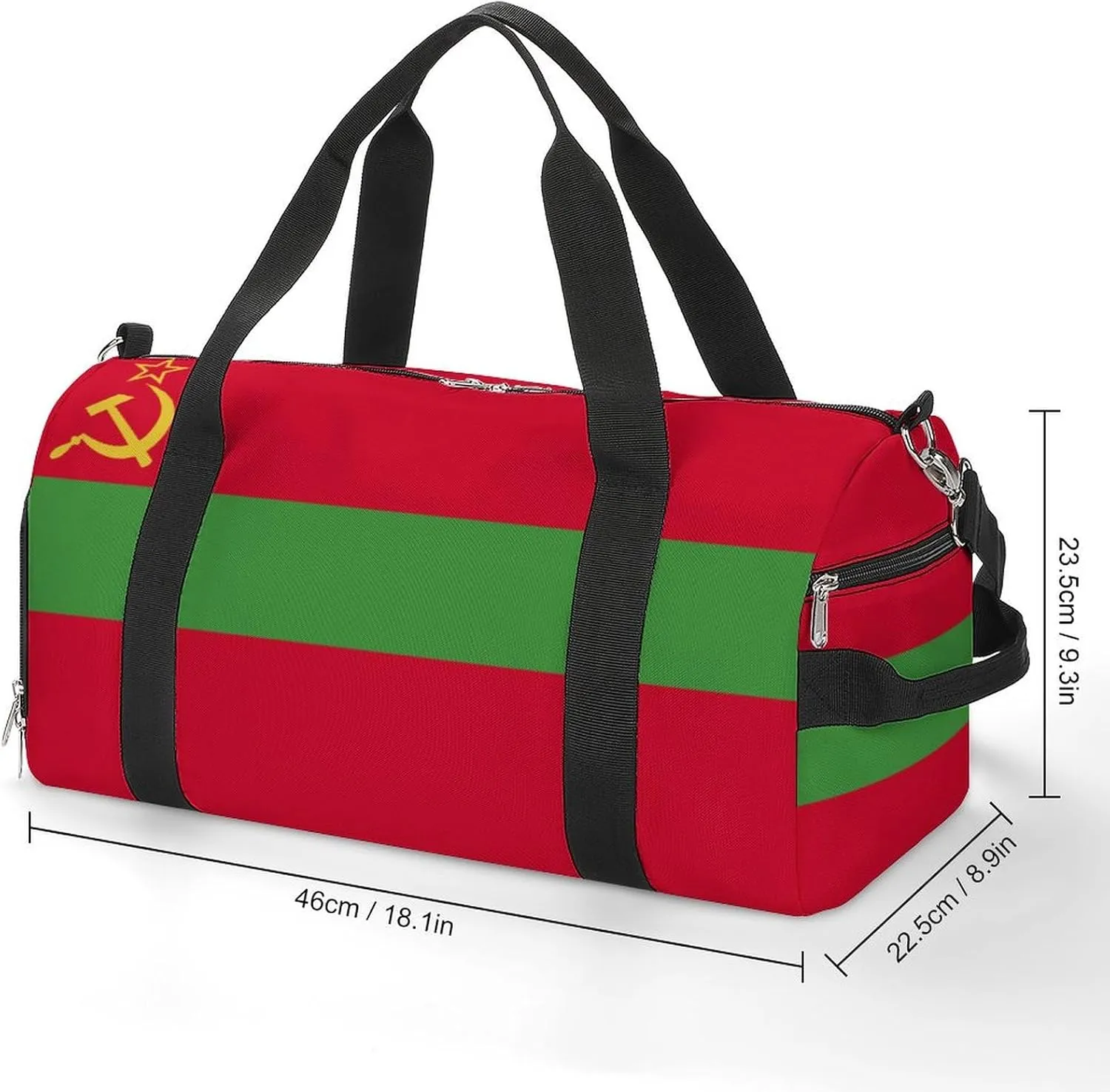 Travel Duffel with Transnistria Flag for Men Women Shoe Compartment Sports Bag