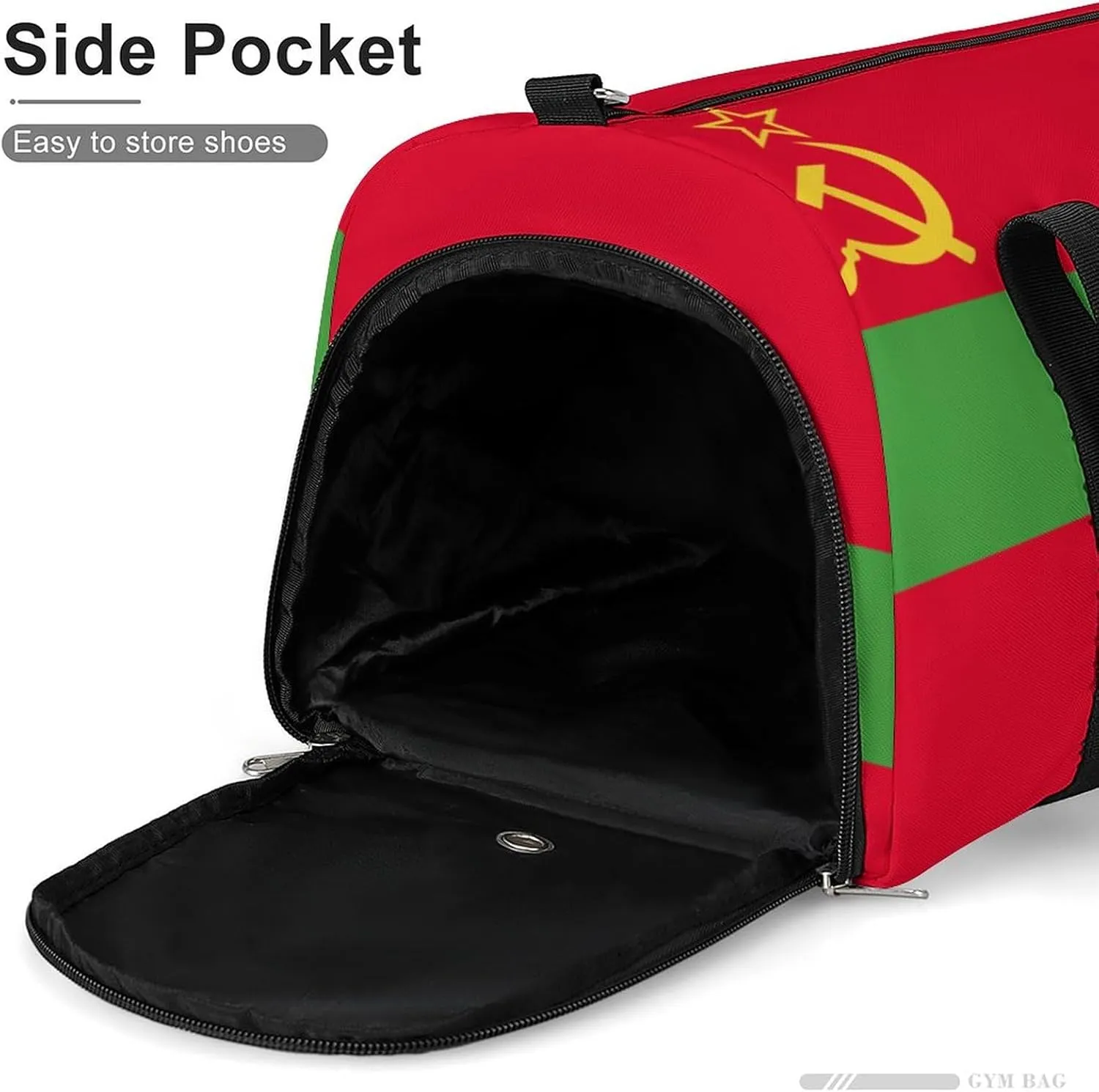 Travel Duffel with Transnistria Flag for Men Women Shoe Compartment Sports Bag