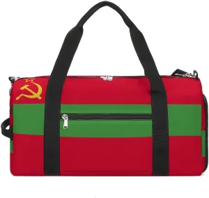 Travel Duffel with Transnistria Flag for Men Women Shoe Compartment Sports Bag