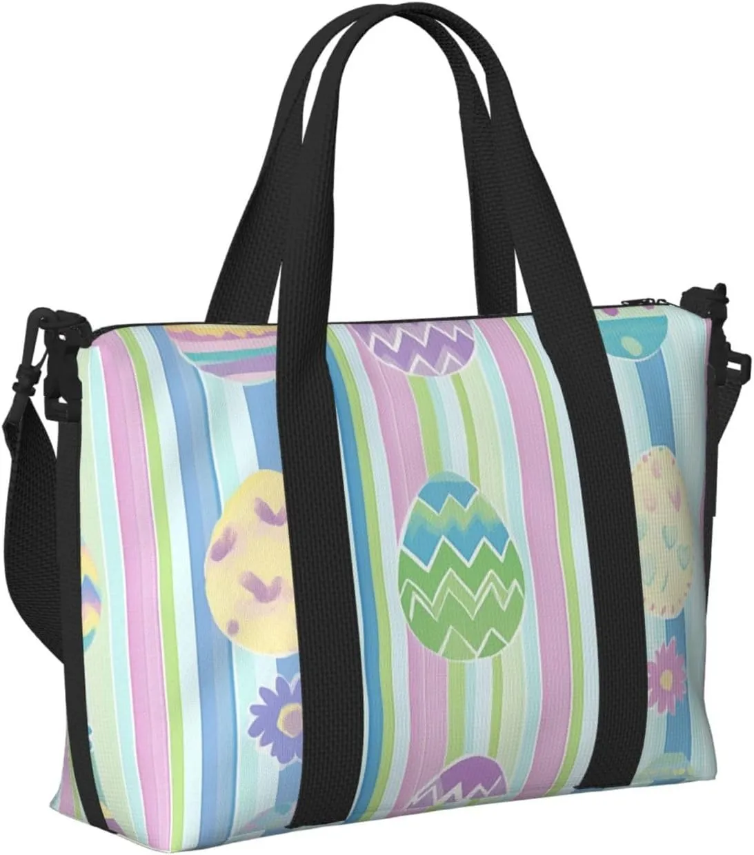 Travel Duffle Bag Cartoon Easter Eggs Weekender Overnight Bags Luggage Bag for Women Men Waterproof Sports Gym Bag Hand Bag with Shoulder Strap