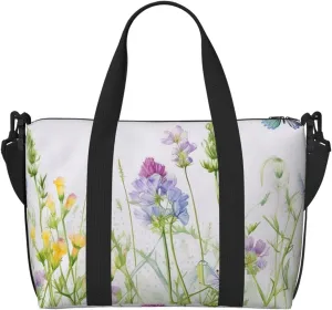 Travel Duffle Bag Cute Butterfly Flower Floral Weekender Overnight Bags Luggage Bag for Women Men Waterproof Sports Gym Bag Hand Bag with Shoulder Strap