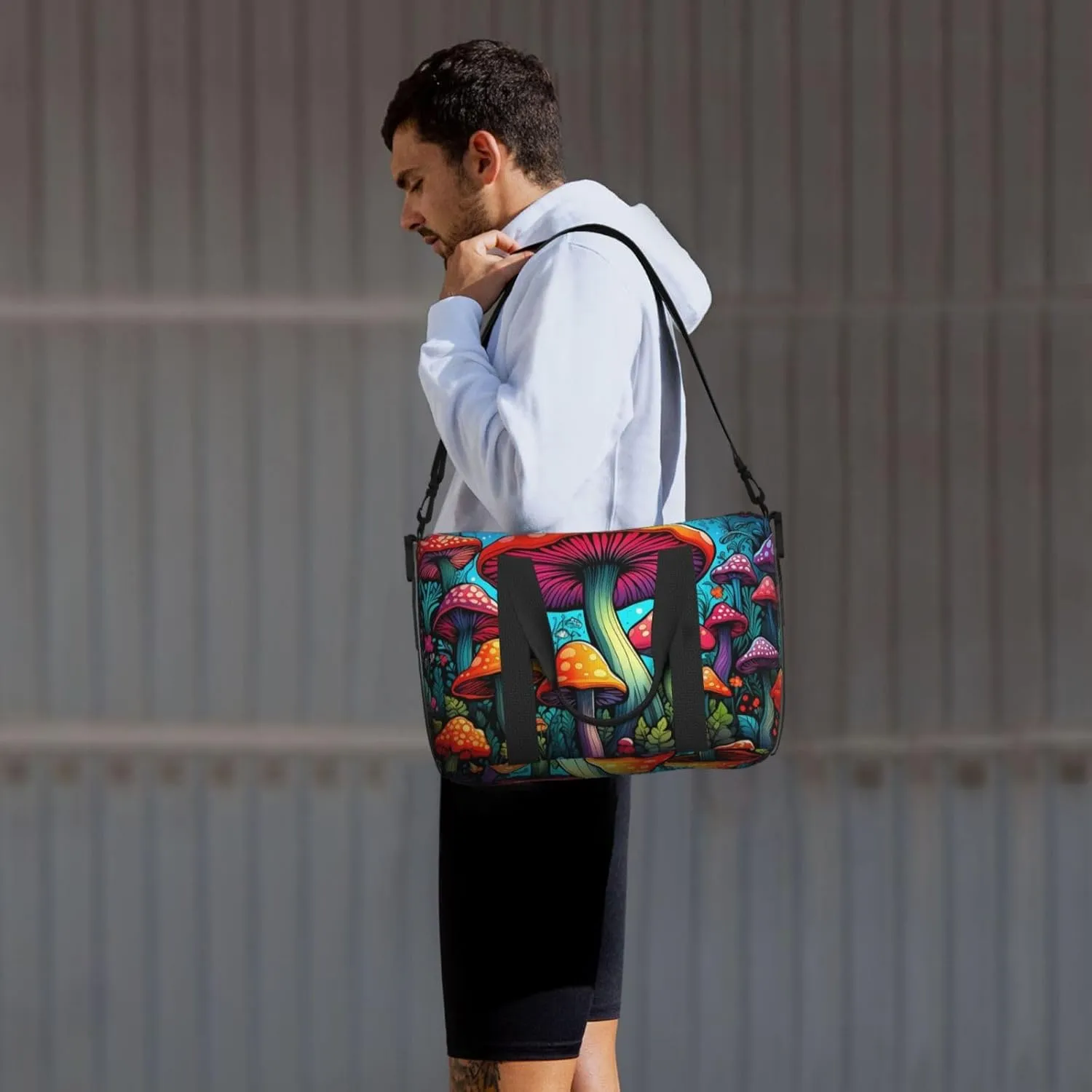 Travel Duffle Bag Fantasy Mushroom Weekender Overnight Bags Luggage Bag for Women Men Waterproof Sports Gym Bag Hand Bag with Shoulder Strap