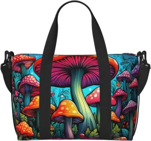 Travel Duffle Bag Fantasy Mushroom Weekender Overnight Bags Luggage Bag for Women Men Waterproof Sports Gym Bag Hand Bag with Shoulder Strap