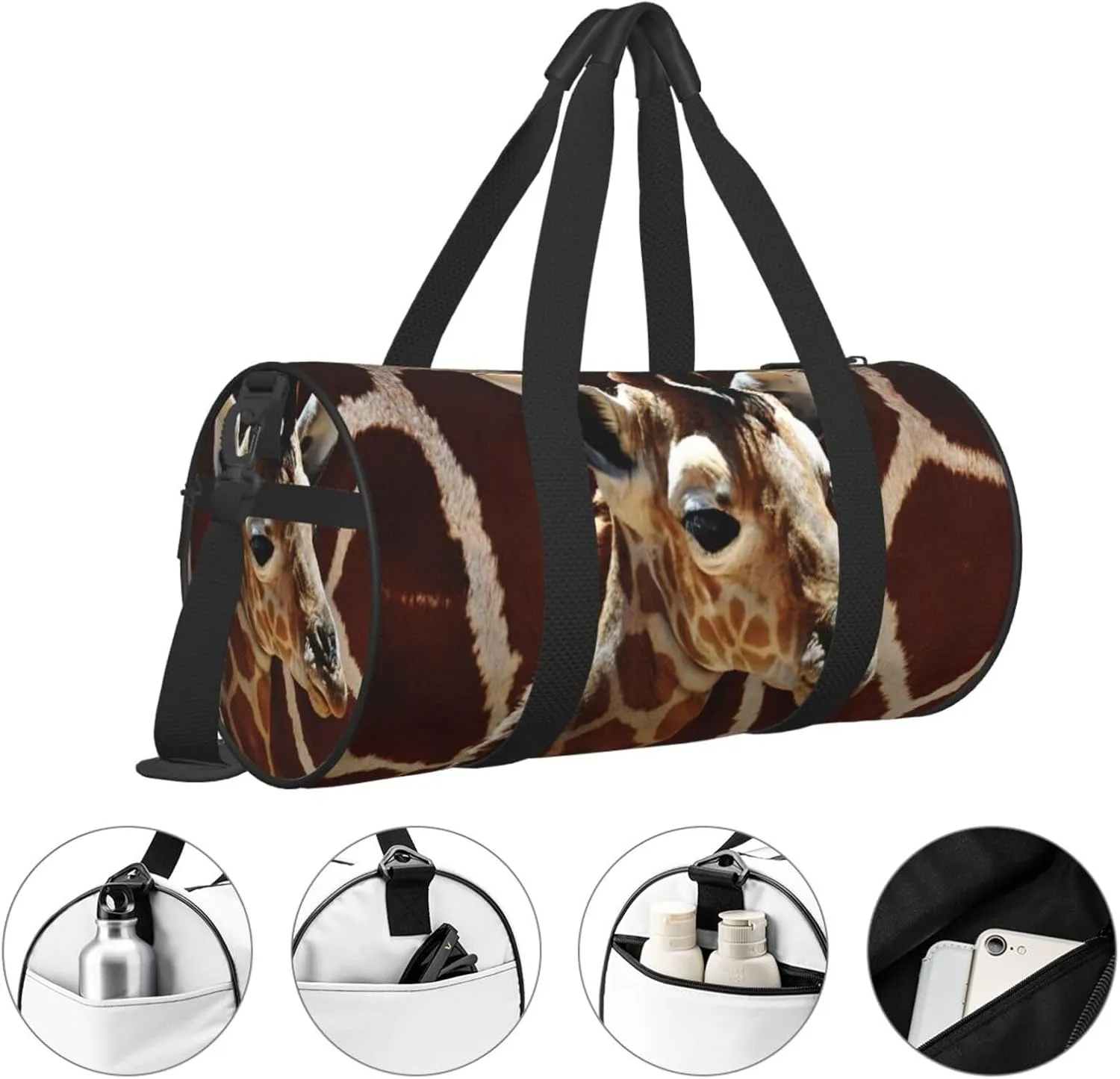 Travel Duffle Bag for Men Women, Giraffe Duffle Bags for Sport Gym Overnight Luggage