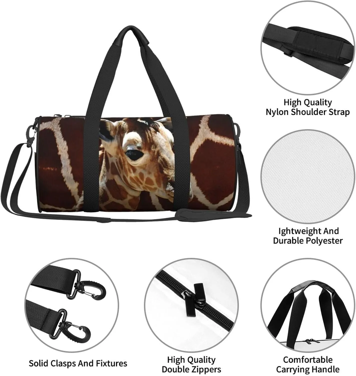 Travel Duffle Bag for Men Women, Giraffe Duffle Bags for Sport Gym Overnight Luggage