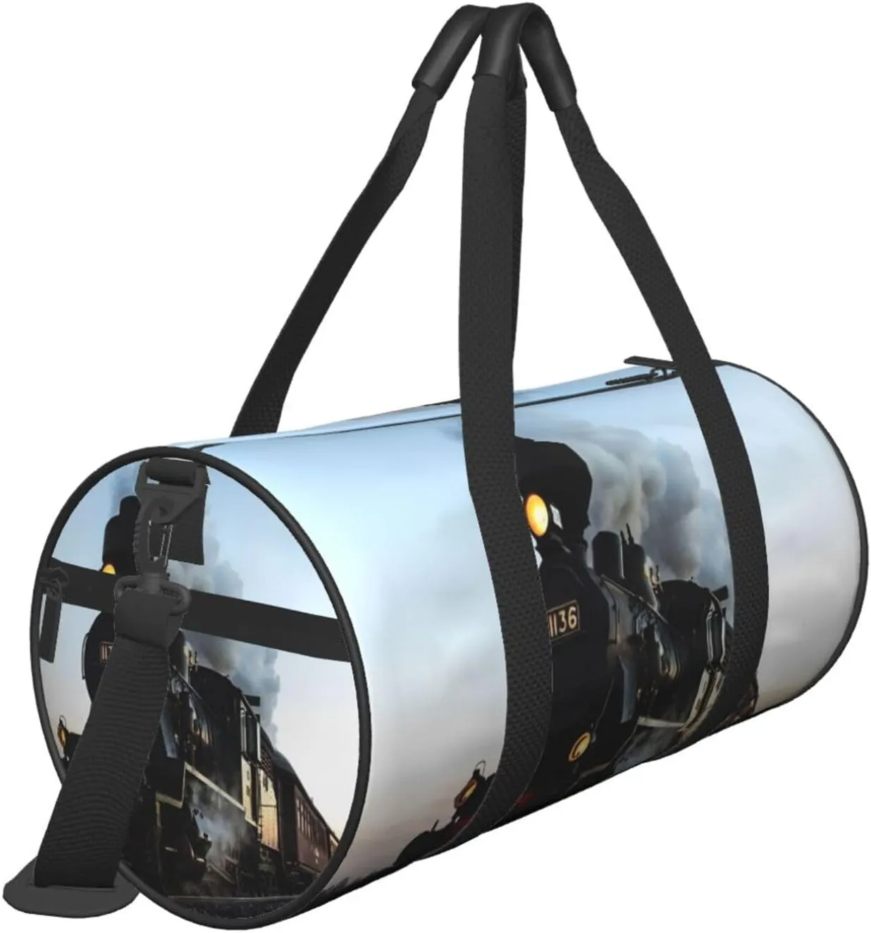 Travel Duffle Bag for Men Women, Morning Train Railroad Duffle Bags for Sport Gym Overnight Luggage