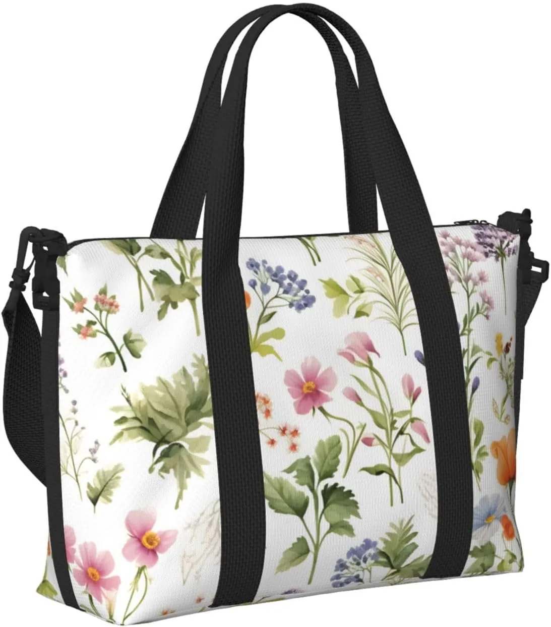 Travel Duffle Bag Lavender Daisy Flower Weekender Overnight Bags Luggage Bag for Women Men Waterproof Sports Gym Bag Hand Bag with Shoulder Strap