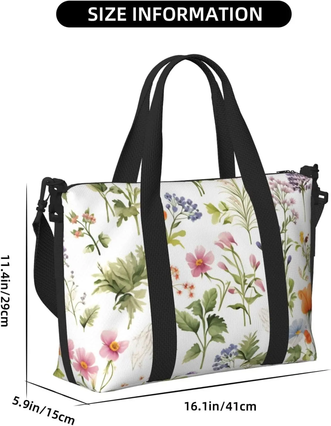 Travel Duffle Bag Lavender Daisy Flower Weekender Overnight Bags Luggage Bag for Women Men Waterproof Sports Gym Bag Hand Bag with Shoulder Strap