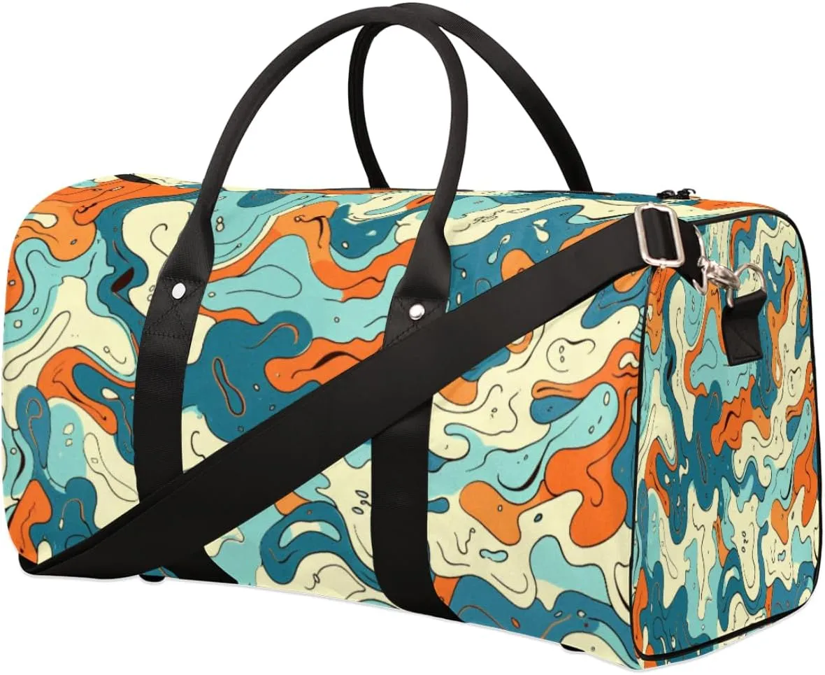 Travel Duffle Bag Note Animation Pattern Foldable Travel Bags for Men Women, 17 Inch Gym Bag Workout Bag Carry on Weekender Overnight Bag for Gym Travel