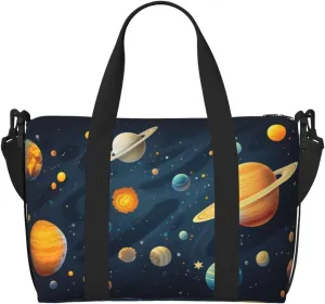 Travel Duffle Bag Solar Planet Universe Weekender Overnight Bags Luggage Bag for Women Men Waterproof Sports Gym Bag Hand Bag with Shoulder Strap