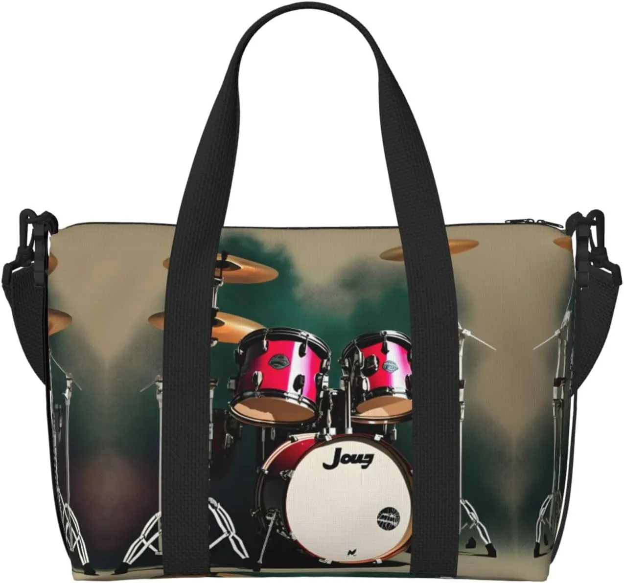 Travel Duffle Bag Weekender Bag Carry On Tote Bag Sport Gym Bag for Women Men Jazz drum Print