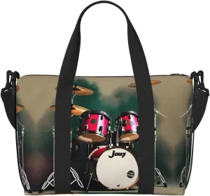 Travel Duffle Bag Weekender Bag Carry On Tote Bag Sport Gym Bag for Women Men Jazz drum Print