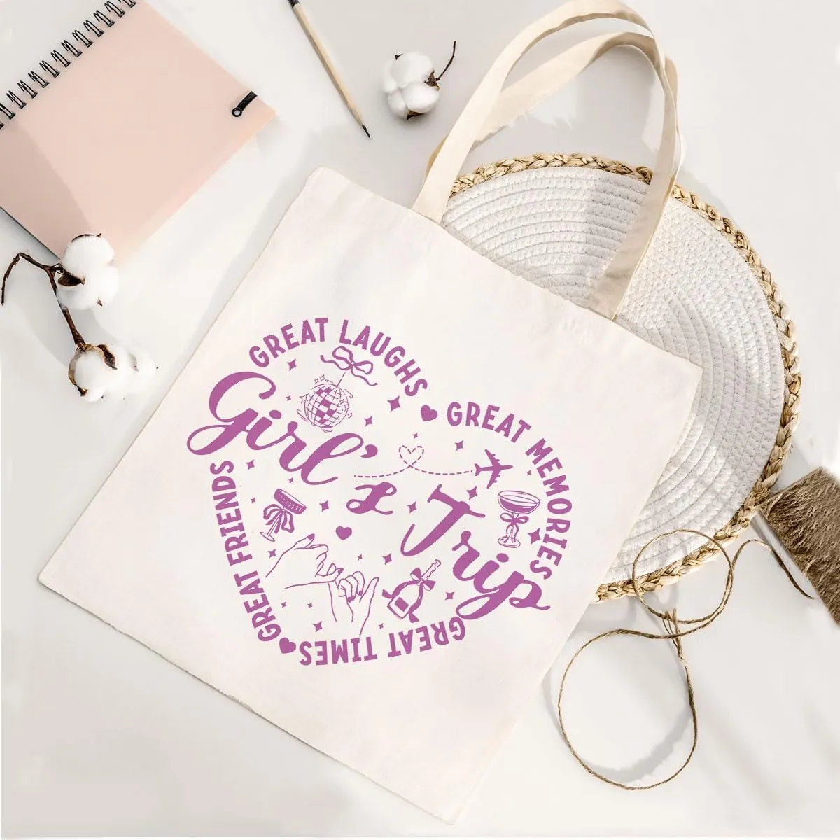 Travel Gifts, Weekend Vacation Trip Tote Bag, Weekender Bags for Women Friends, Friendship Gifts