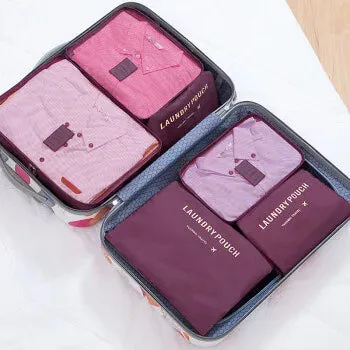 Travel Luggage Organiser Bags (Set of 6)