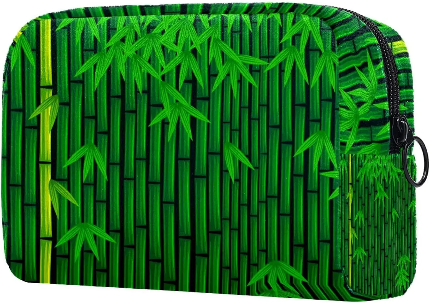 Travel Makeup Bag for Women, Grenn Bamboo Pattern Travel Cosmetic Bag Pencil Case Portable Makeup Pouch Toiletry Bag for Girls