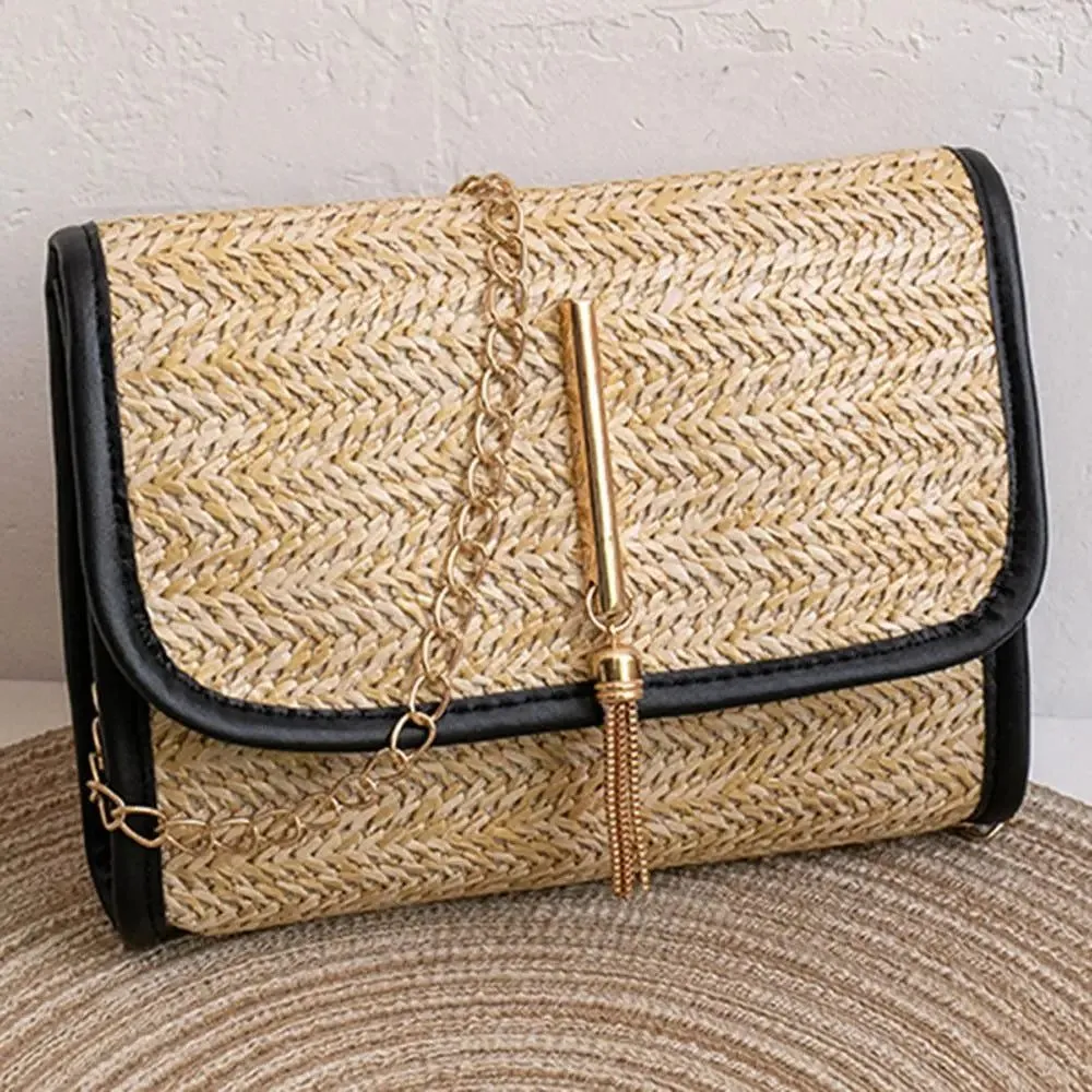 Trendy Woven Straw Shoulder Bag for Women
