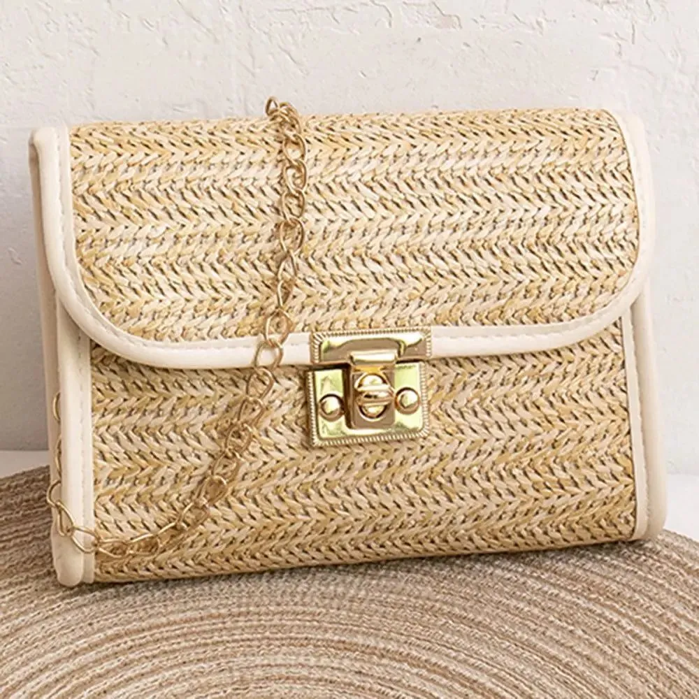 Trendy Woven Straw Shoulder Bag for Women