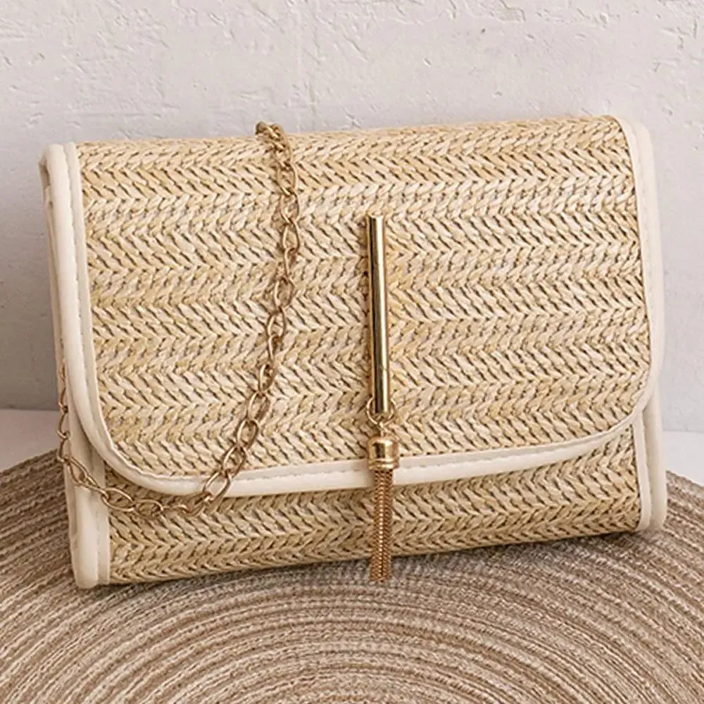Trendy Woven Straw Shoulder Bag for Women