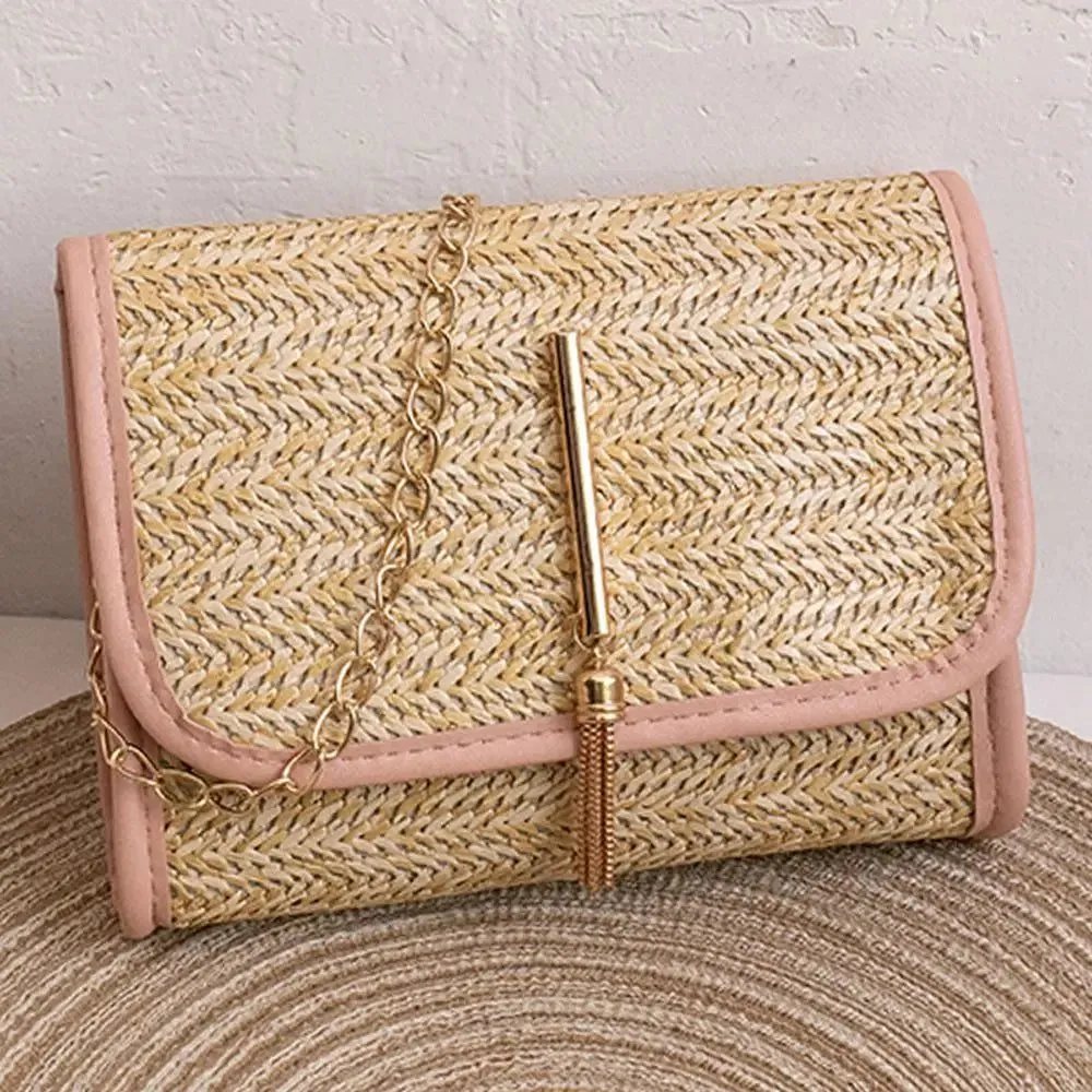 Trendy Woven Straw Shoulder Bag for Women