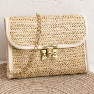 Trendy Woven Straw Shoulder Bag for Women