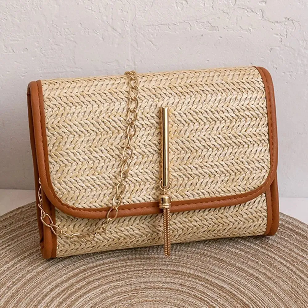 Trendy Woven Straw Shoulder Bag for Women
