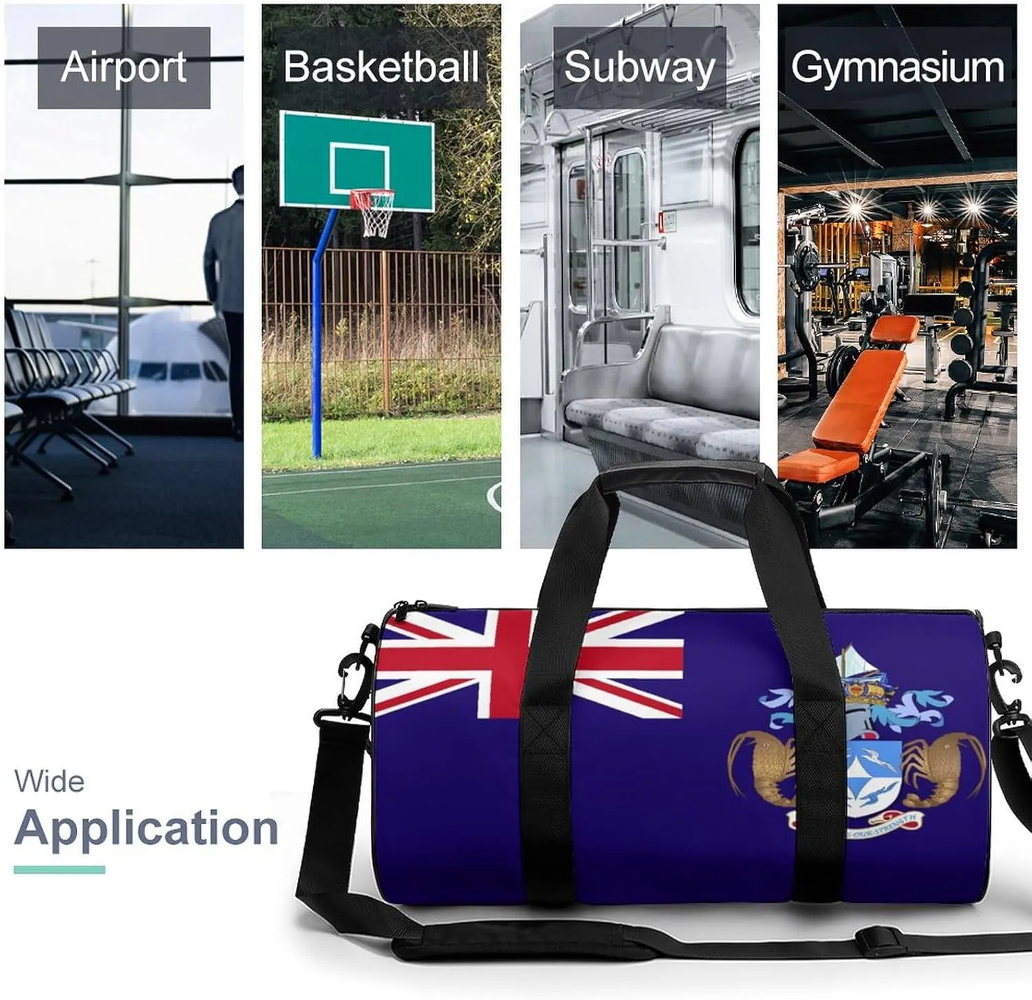 Tristan Da Cunha Flag Gym Duffle Bag for Boys Girls with Wet Pocket Sports Weekender Travel Carry On
