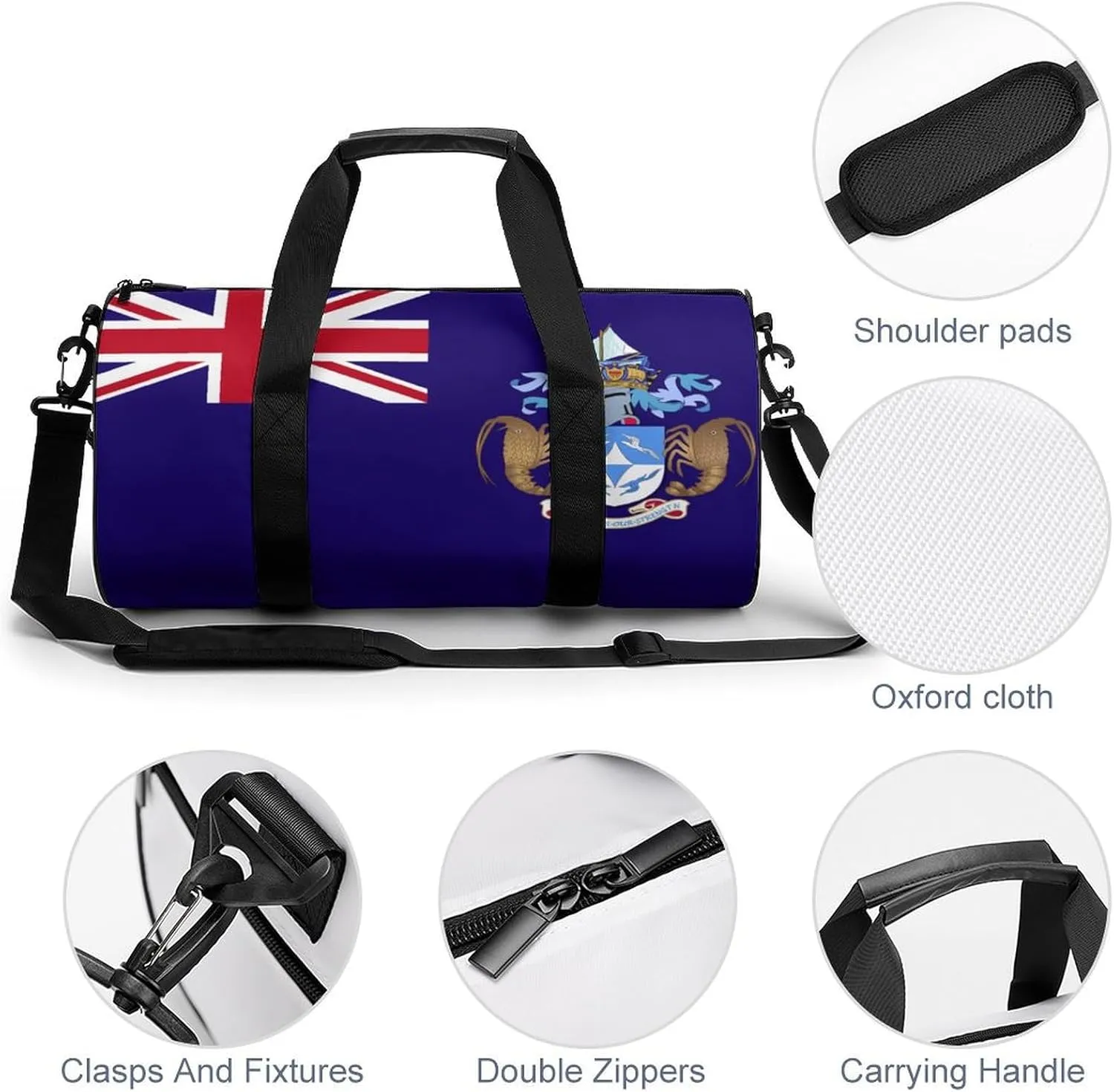 Tristan Da Cunha Flag Gym Duffle Bag for Boys Girls with Wet Pocket Sports Weekender Travel Carry On