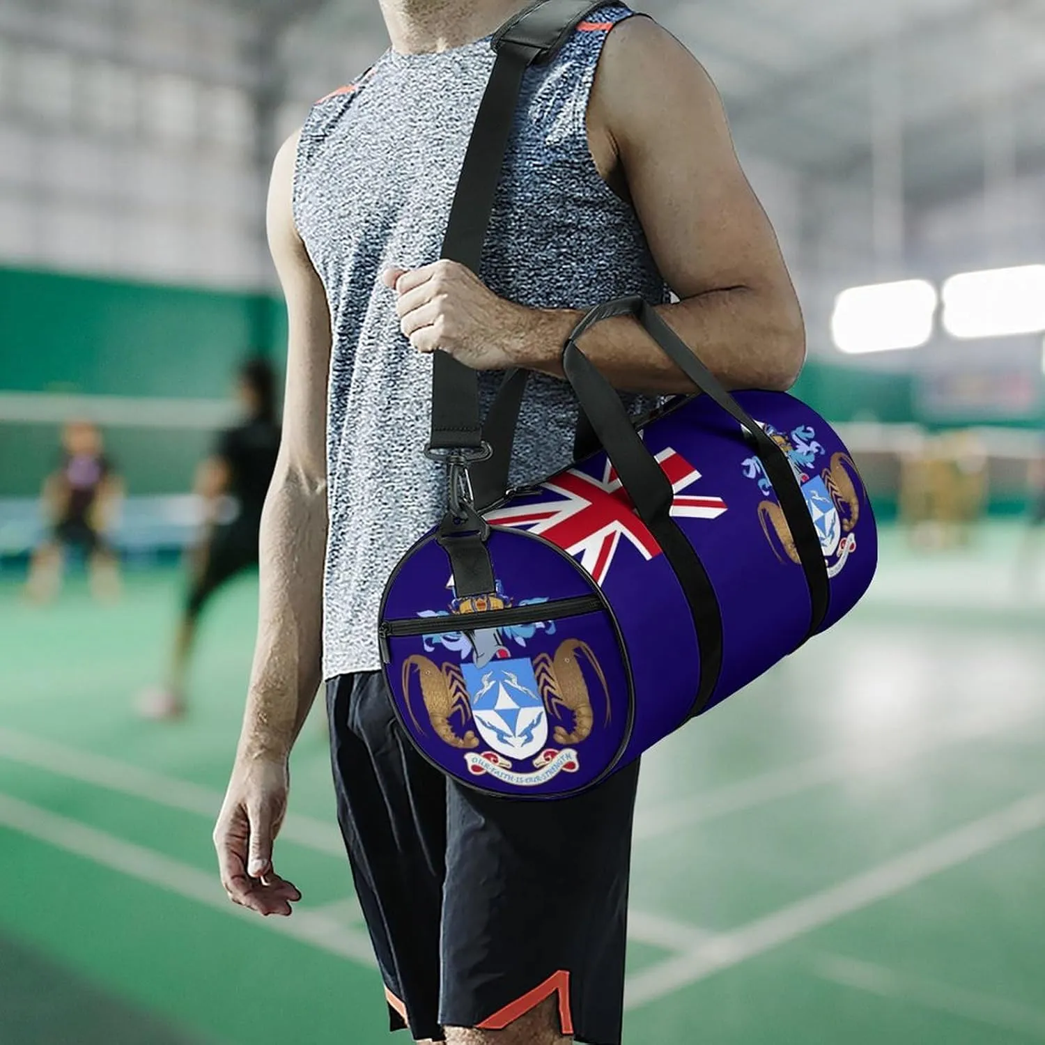 Tristan Da Cunha Flag Gym Duffle Bag for Boys Girls with Wet Pocket Sports Weekender Travel Carry On