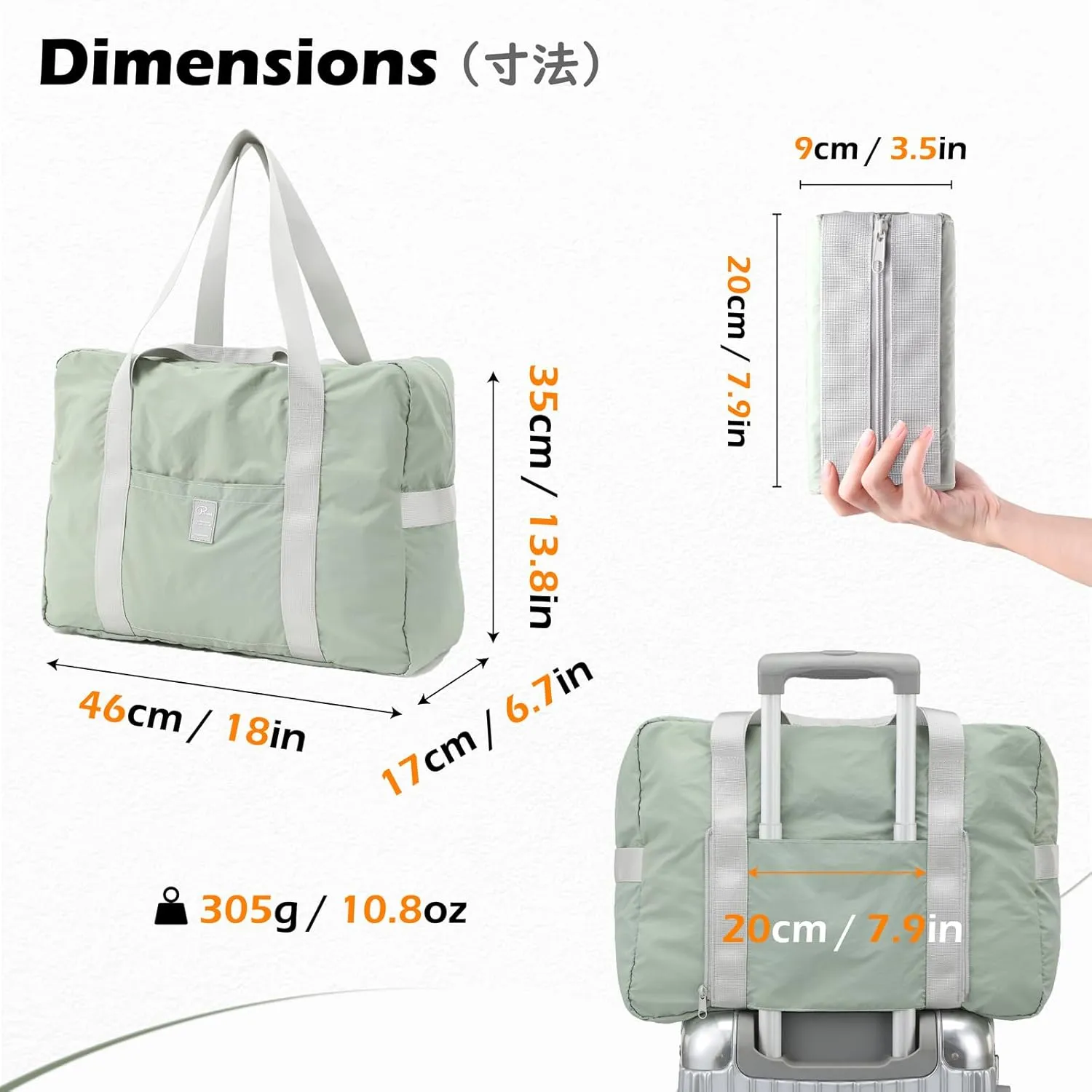 TRIWONDER Travel Duffel Bag Waterproof Weekender Carry On Tote Hospital Bag for Labor and Delivery Overnight Luggage Bag with Trolley Sleeve