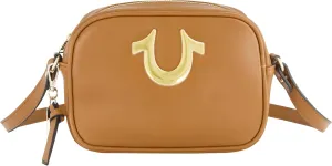 True Religion Women's Crossbody Bag, Mini Adjustable Shoulder Handbag Camera Purse with Horseshoe Logo