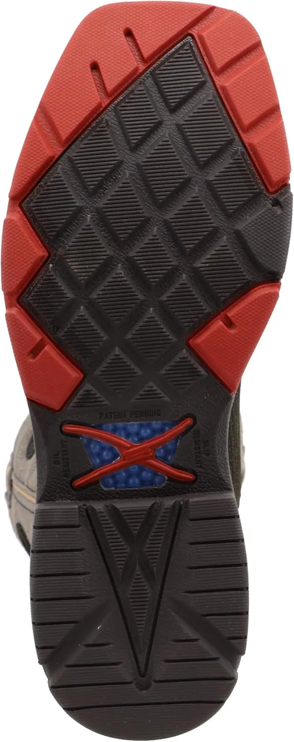 Twisted X Men's 12" Western Work Boot, Square Toe Alloy Toe with CellStretch