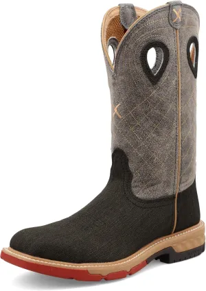 Twisted X Men's 12" Western Work Boot, Square Toe Alloy Toe with CellStretch