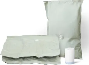 Umimile Vacuum Storage Bags for Travel with Electric Pump, Reusable Compression Bags for Travel, Space Saver Bags for Luggage, Suitcases and Backpack (2PC   PUMP)