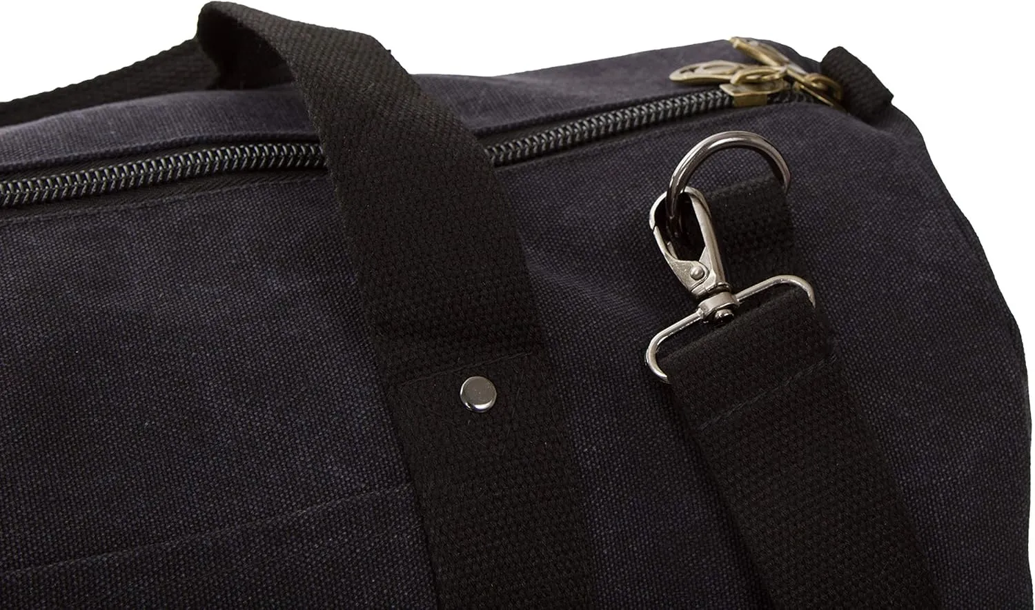 Unisex Cotton Canvas Travel Weekend Duffel Bag (20" Length, Style #3 Black)