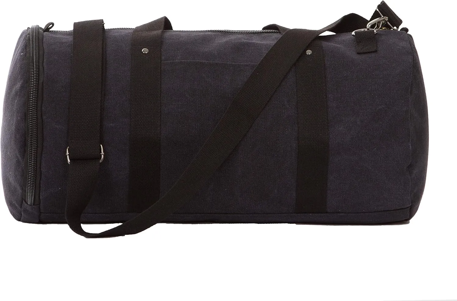 Unisex Cotton Canvas Travel Weekend Duffel Bag (20" Length, Style #3 Black)