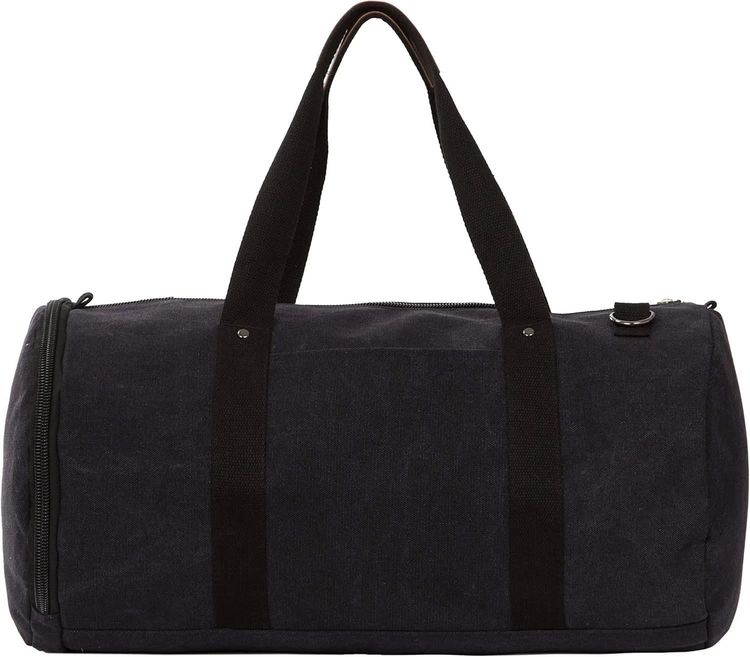 Unisex Cotton Canvas Travel Weekend Duffel Bag (20" Length, Style #3 Black)