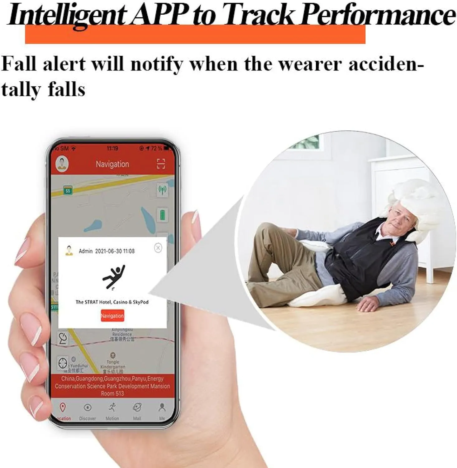 Unisex Elderly Anti Fall Airbag Vest Wearable Airbag Smart Vest for Seniors 0.08s Pop Up Protection for Elderly