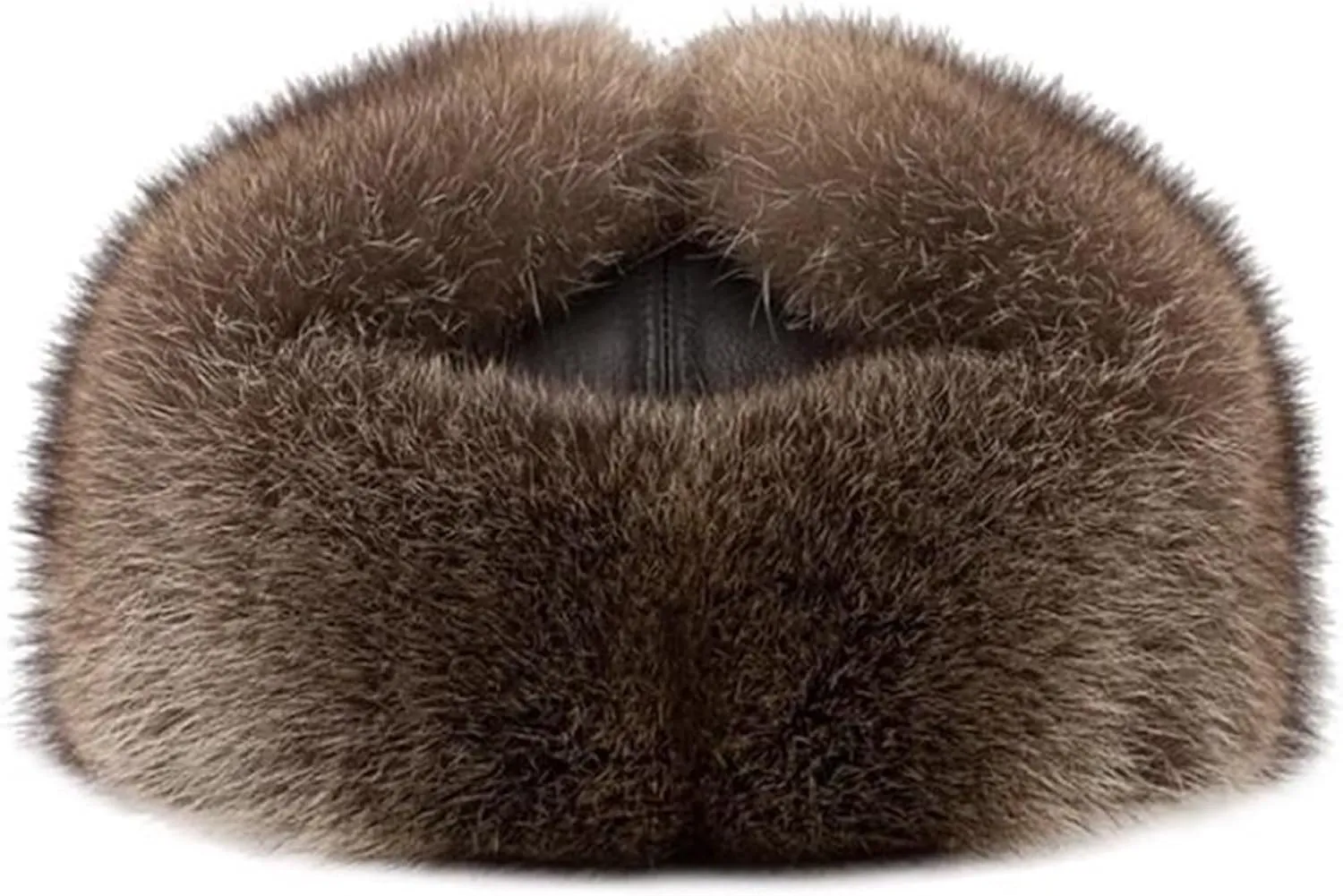 Unisex Winter Trapper Hat, Brown Leather Bomber Hat with Ear Flaps, Warm & Windproof for Outdoor Activities