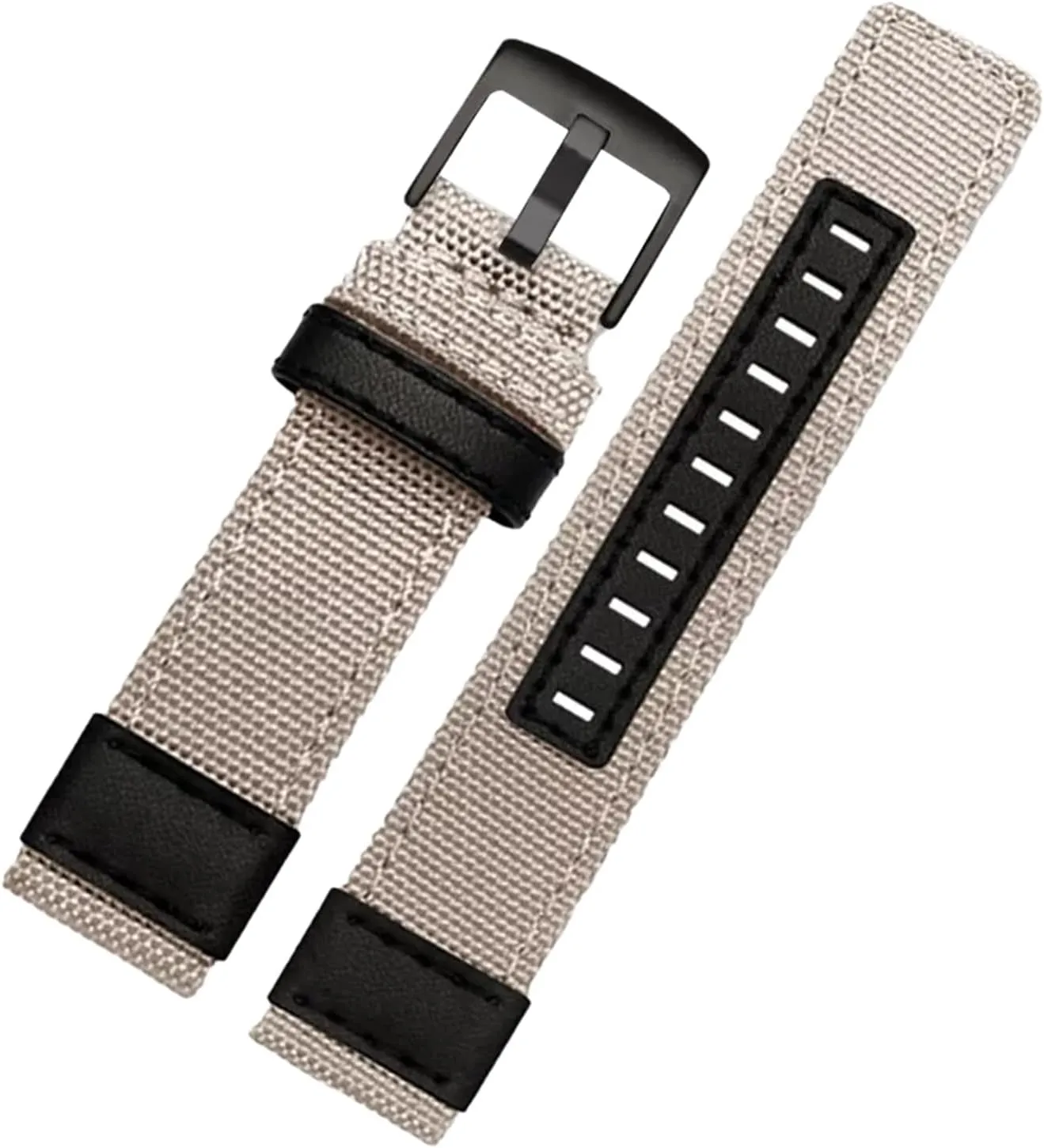 Universal Strap,20/22/24mm Men Canvas Nylon Heavy Duty Watchband Wear-resistant Splicing Pin Buckle Watch Strap Wrist Band