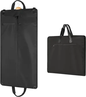 Univivi 43"Garment Bags for Travel Wrinkle Free Suit Bag for Men Women with Leather Buckle, Foldable Garment Bags for Hanging Clothes with 3 Zipper Pockets and 2 Carry Handles for Suit, Coats, Shirt