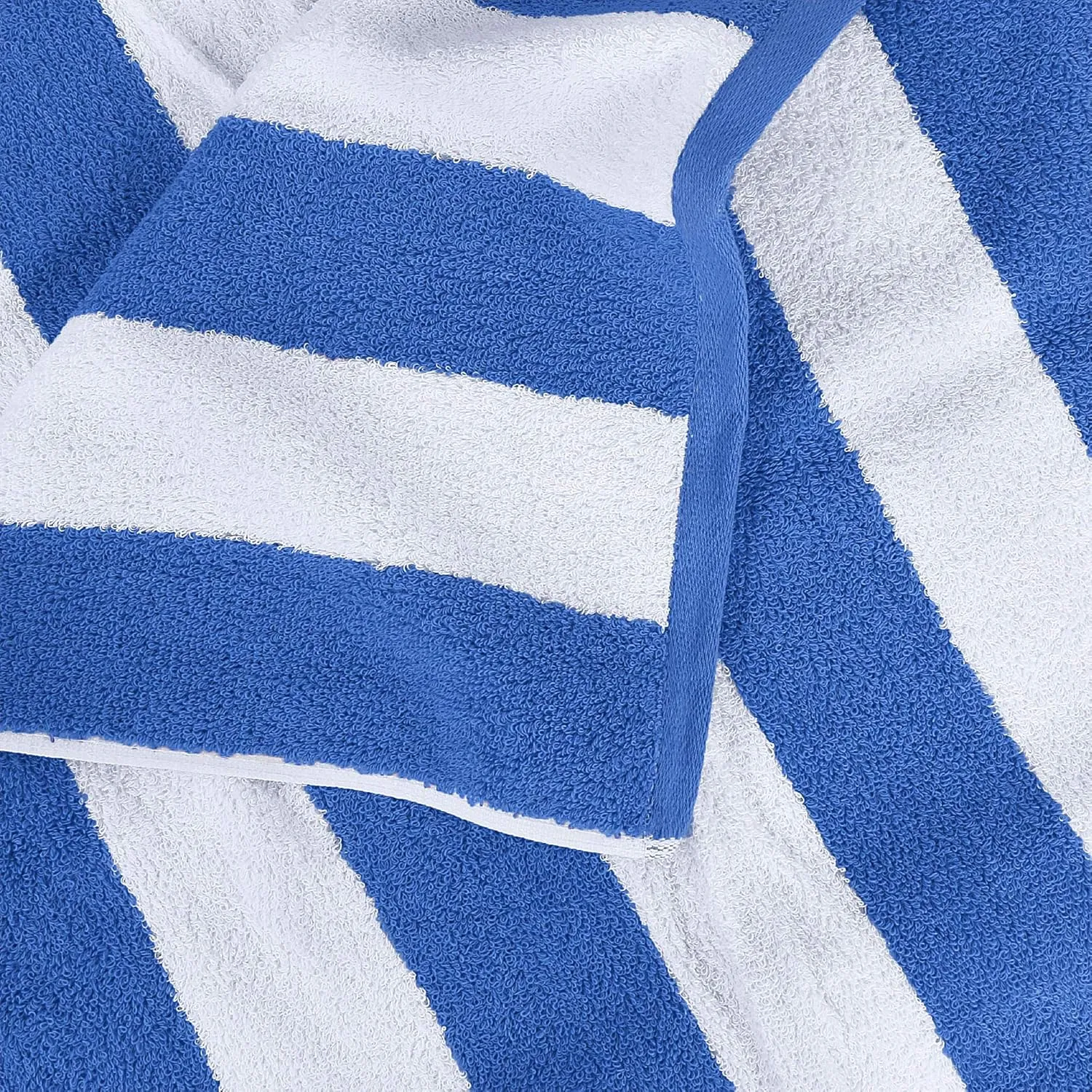Utopia Towels 4 Pack Cabana Stripe Beach Towel, 30 by 60 Inches, Oversized 100% Ring Spun Cotton Pool Towels, Highly Absorbent Quick Dry Bath Towels for Bathroom, and Swim, Blue