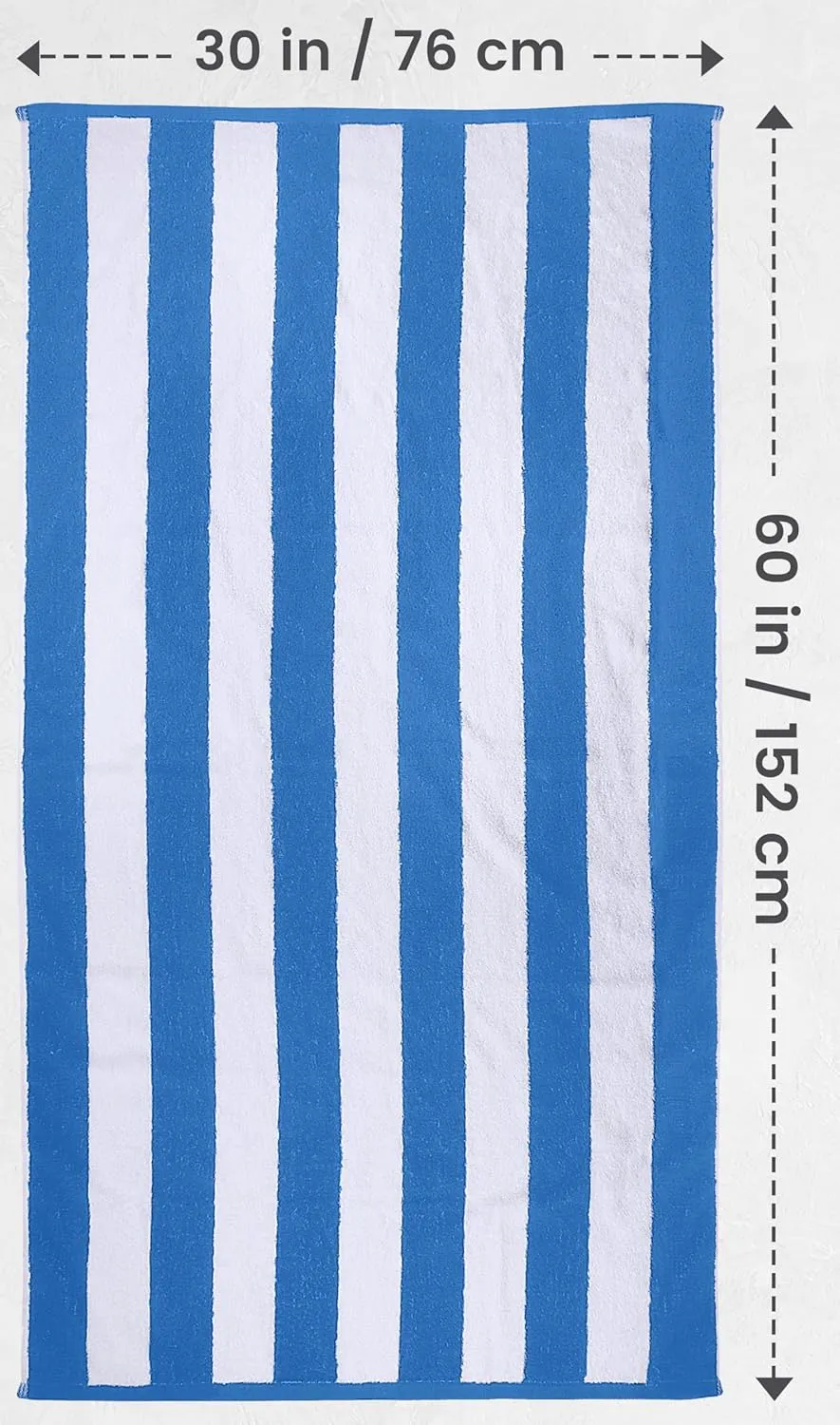 Utopia Towels 4 Pack Cabana Stripe Beach Towel, 30 by 60 Inches, Oversized 100% Ring Spun Cotton Pool Towels, Highly Absorbent Quick Dry Bath Towels for Bathroom, and Swim, Blue