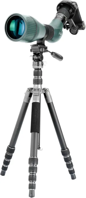 VANGUARD VEO HD 80A Spotting Scope Bundle - Includes 20-60x80 Scope with ED Glass, Travel Tripod, and Digiscoping Adapter