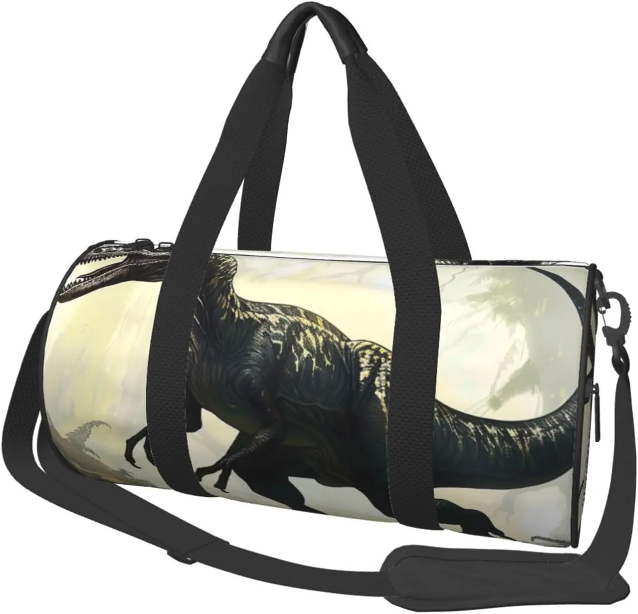 Velociraptor Dinosaur Printed Sports Gym Bag for Men Women Foldable Duffel Bag Carry On Weekender Bag for Travel Sports