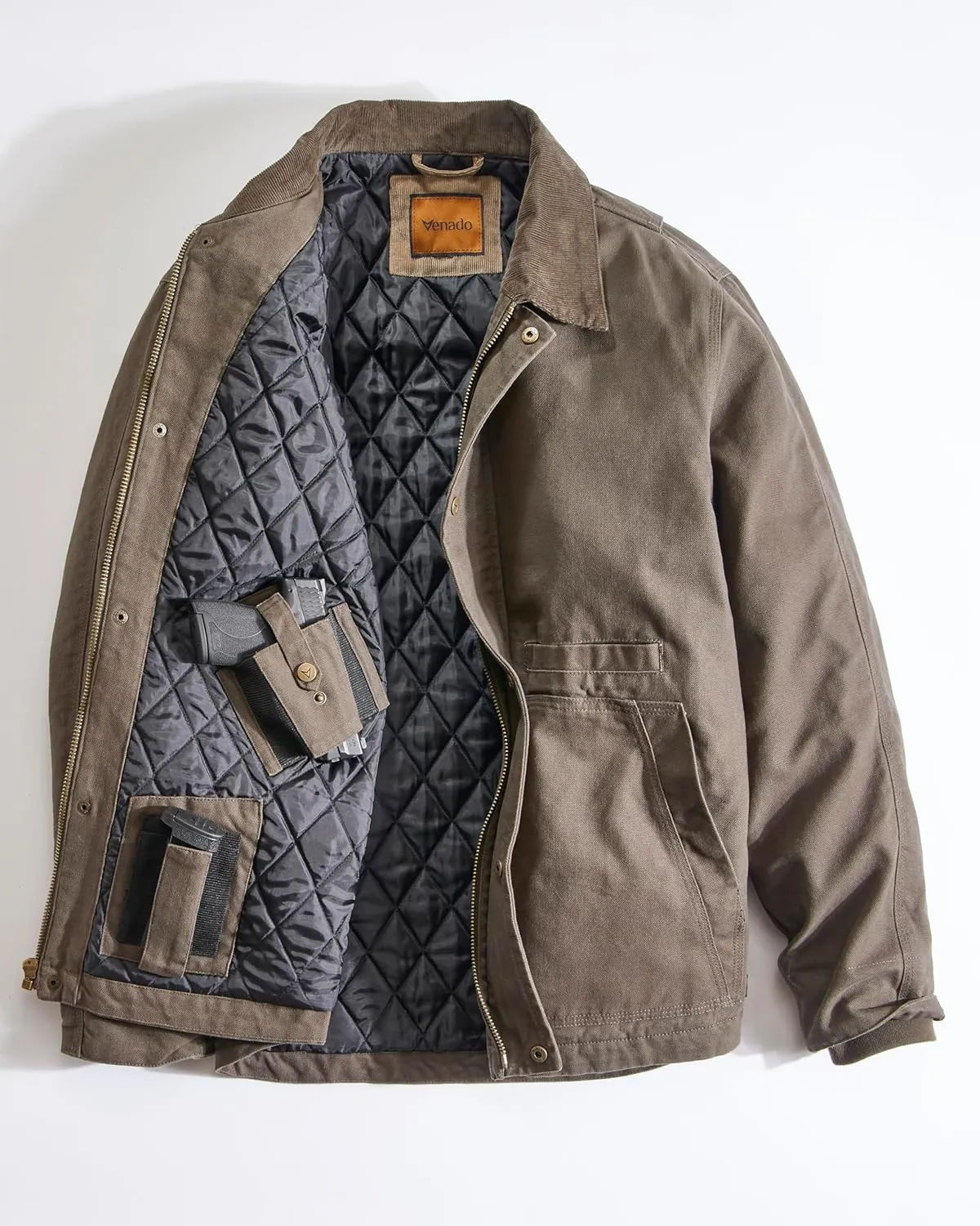 Venado Concealed Carry Jacket for Men - Heavy Duty Canvas - Conceal Carry Pockets